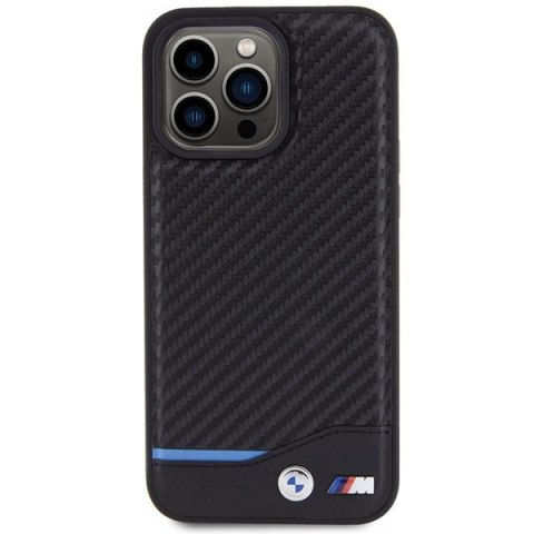 BMW BMHCP15X22NBCK iPhone 15 Pro Max 6.7" czarny/black Leather Carbon