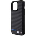 BMW BMHCP15X22NBCK iPhone 15 Pro Max 6.7" czarny/black Leather Carbon