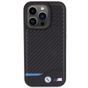 BMW BMHCP15L22NBCK iPhone 15 Pro 6.1" czarny/black Leather Carbon