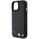 BMW BMHCP15S22NBCK iPhone 15 6.1" czarny/black Leather Carbon