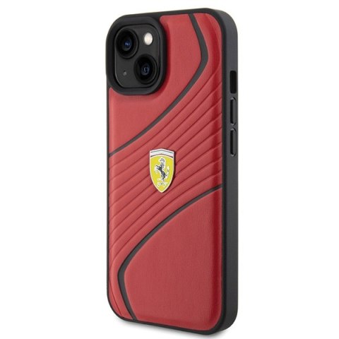 Ferrari FEHCP15SPTWR iPhone 15 / 14 / 13 6.1" czerwony/red hardcase Twist Metal Logo