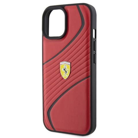 Ferrari FEHCP15SPTWR iPhone 15 / 14 / 13 6.1" czerwony/red hardcase Twist Metal Logo
