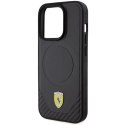 Ferrari FEHMP15LPTEK iPhone 15 Pro 6.1" czarny/black hardcase Carbon Metal Logo MagSafe