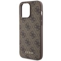 Guess GUHCP15XG4GFBR iPhone 15 Pro Max 6.7" brązowy/brown hard case 4G Metal Gold Logo