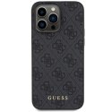 Guess GUHCP15XG4GFGR iPhone 15 Pro Max 6.7" szary/grey hard case 4G Metal Gold Logo