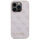 Guess GUHCP15LG4GFPI iPhone 15 Pro 6.1" różowy/pink hard case 4G Metal Gold Logo