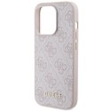 Guess GUHCP15LG4GFPI iPhone 15 Pro 6.1" różowy/pink hard case 4G Metal Gold Logo