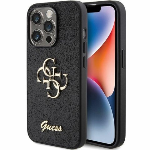 Guess GUHCP15LHG4SGK iPhone 15 Pro 6.1" czarny/black hardcase Glitter Script Big 4G