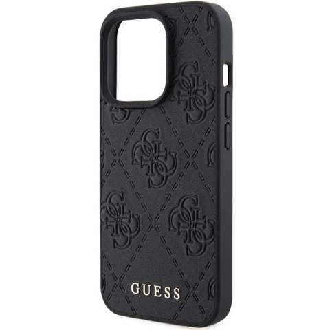 Guess GUHCP15LP4EPMK iPhone 15 Pro 6.1" czarny/black hardcase Leather 4G Stamped