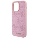 Guess GUHCP15LP4EPMP iPhone 15 Pro 6.1" różowy/pink hardcase Leather 4G Stamped