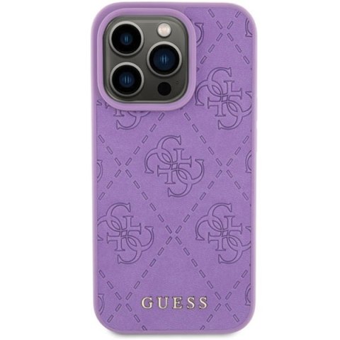 Guess GUHCP15LP4EPMU iPhone 15 Pro 6.1" fioletowy/light purple hardcase Leather 4G Stamped