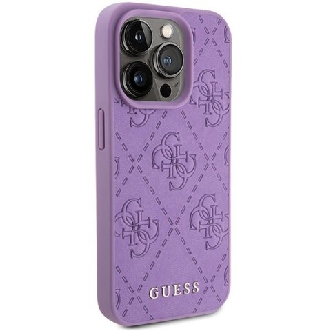 Guess GUHCP15LP4EPMU iPhone 15 Pro 6.1" fioletowy/light purple hardcase Leather 4G Stamped