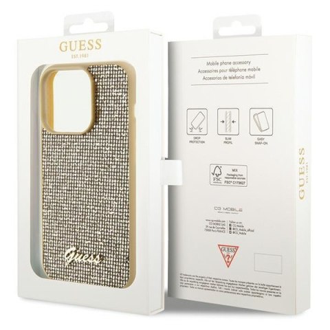 Guess GUHCP15LPMSDGSD iPhone 15 Pro 6.1" złoty/gold hardcase Disco Metal Script