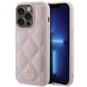 Guess GUHCP15LPSQSQSP iPhone 15 Pro 6.1" różowy/pink hardcase Quilted Metal Logo