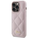 Guess GUHCP15LPSQSQSP iPhone 15 Pro 6.1" różowy/pink hardcase Quilted Metal Logo