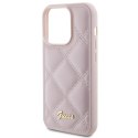 Guess GUHCP15LPSQSQSP iPhone 15 Pro 6.1" różowy/pink hardcase Quilted Metal Logo