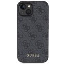 Guess GUHCP15MG4GFGR iPhone 15 Plus 6.7" szary/grey hard case 4G Metal Gold Logo