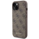 Guess GUHCP15SG4GFBR iPhone 15 6.1" brązowy/brown hard case 4G Metal Gold Logo