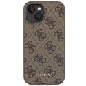 Guess GUHCP15SG4GFBR iPhone 15 6.1" brązowy/brown hard case 4G Metal Gold Logo