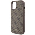 Guess GUHCP15SG4GFBR iPhone 15 6.1" brązowy/brown hard case 4G Metal Gold Logo