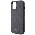 Guess GUHCP15SG4GFGR iPhone 15 6.1" szary/grey hard case 4G Metal Gold Logo