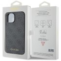 Guess GUHCP15SG4GFGR iPhone 15 6.1" szary/grey hard case 4G Metal Gold Logo