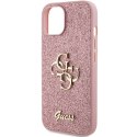 Guess GUHCP15SHG4SGP iPhone 15 6.1" różowy/pink hardcase Glitter Script Big 4G