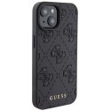 Guess GUHCP15SP4EPMK iPhone 15 6.1" czarny/black hardcase Leather 4G Stamped