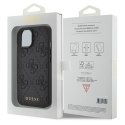 Guess GUHCP15SP4EPMK iPhone 15 6.1" czarny/black hardcase Leather 4G Stamped