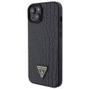 Guess GUHCP15SPCRTHCK iPhone 15 6.1" czarny/black hardcase Croco Triangle Metal Logo