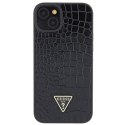 Guess GUHCP15SPCRTHCK iPhone 15 6.1" czarny/black hardcase Croco Triangle Metal Logo