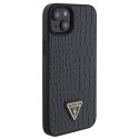 Guess GUHCP15SPCRTHCK iPhone 15 6.1" czarny/black hardcase Croco Triangle Metal Logo