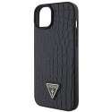 Guess GUHCP15SPCRTHCK iPhone 15 6.1" czarny/black hardcase Croco Triangle Metal Logo