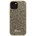 Guess GUHCP15SPMSDGSD iPhone 15 6.1" złoty/gold hardcase Disco Metal Script