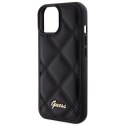 Guess GUHCP15SPSQSQSK iPhone 15 6.1" czarny/black hardcase Quilted Metal Logo