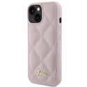 Guess GUHCP15SPSQSQSP iPhone 15 6.1" różowy/pink hardcase Quilted Metal Logo