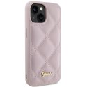 Guess GUHCP15SPSQSQSP iPhone 15 6.1" różowy/pink hardcase Quilted Metal Logo