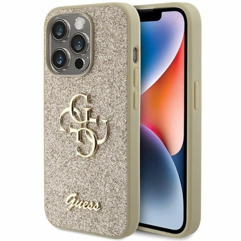 Guess GUHCP15XHG4SGD iPhone 15 Pro Max 6.7" złoty/gold hardcase Glitter Script Big 4G