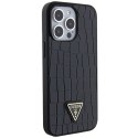 Guess GUHCP15XPCRTHCK iPhone 15 Pro Max 6.7" czarny/black hardcase Croco Triangle Metal Logo