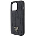 Guess GUHCP15XPCRTHCK iPhone 15 Pro Max 6.7" czarny/black hardcase Croco Triangle Metal Logo