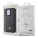 Guess GUHCP15XPCRTHCK iPhone 15 Pro Max 6.7" czarny/black hardcase Croco Triangle Metal Logo