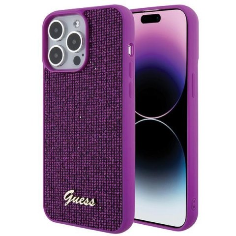 Guess GUHCP15XPMSDGSF iPhone 15 Pro Max 6.7" fuksja/fuschia hardcase Disco Metal Script