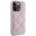 Guess GUHCP15XPSQSQSP iPhone 15 Pro Max 6.7" różowy/pink hardcase Quilted Metal Logo