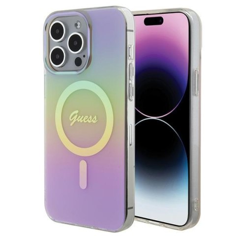 Guess GUHMP15LHITSP iPhone 15 Pro 6.1" różowy/pink hardcase IML Iridescent MagSafe