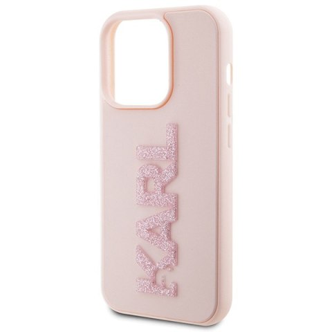 Karl Lagerfeld KLHCP15X3DMBKCP iPhone 15 Pro Max 6.7" różowy/pink hardcase 3D Rubber Glitter Logo Karl Lagerfeld KLHCP15X3DMBKCP iPhone 15 Pro Max 6.7" różowy/pink hardcase 3D Rubber Glitter Logo
