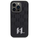 Karl Lagerfeld KLHCP15XPKLPKLK iPhone 15 Pro Max 6.7" czarny/black hardcase Leather Monogram Hot Stamp Metal Logo