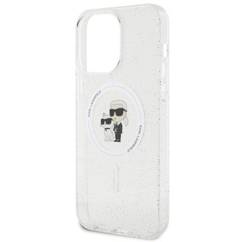 Karl Lagerfeld KLHMP15XHGKCNOT iPhone 15 Pro Max 6.7" transparent hardcase Karl&Choupette Glitter MagSafe