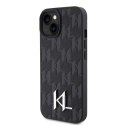 Karl Lagerfeld KLHCP15SPKLPKLK iPhone 15 6.1" czarny/black hardcase Leather Monogram Hot Stamp Metal Logo