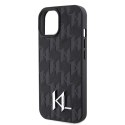 Karl Lagerfeld KLHCP15SPKLPKLK iPhone 15 6.1" czarny/black hardcase Leather Monogram Hot Stamp Metal Logo