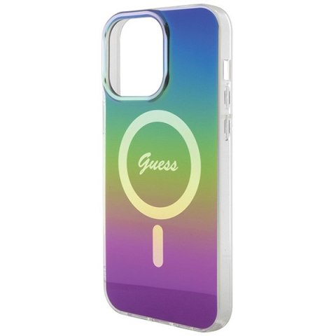 Guess GUHMP15XHITSK iPhone 15 Pro Max 6.7" wielokolorowy/rainbow hardcase IML Iridescent MagSafe